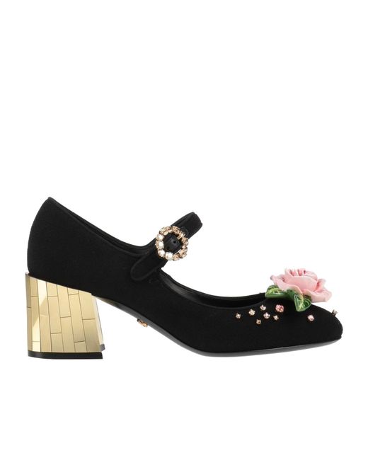 Dolce & Gabbana Black Rhinestone Courts