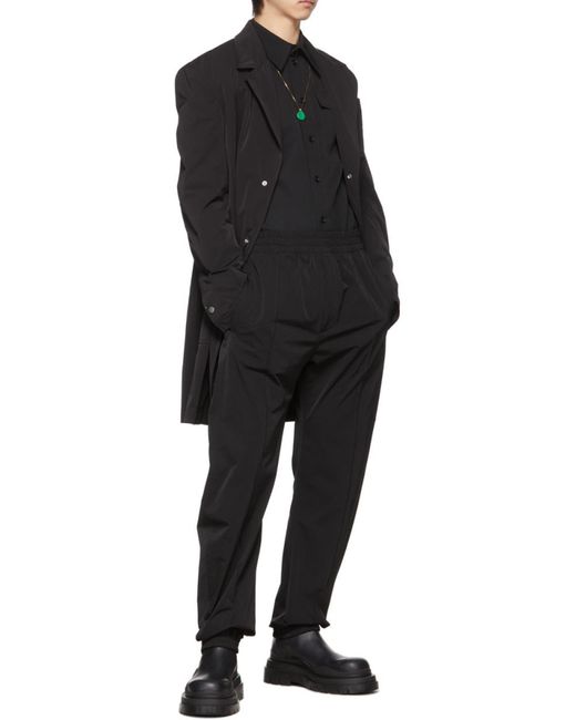 Bottega Veneta Black Straight Leg Track Pants for men