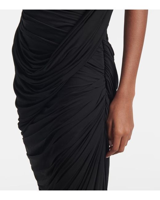 Mugler Black Draped Back Knit Dress