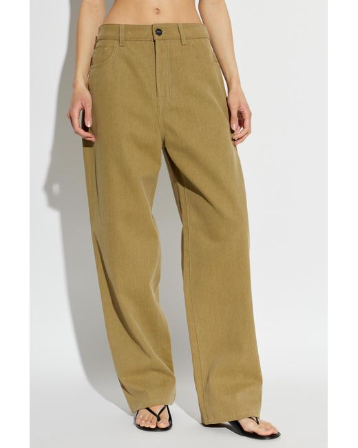 Rohe Green Wide-Leg Five-Pocket Pants