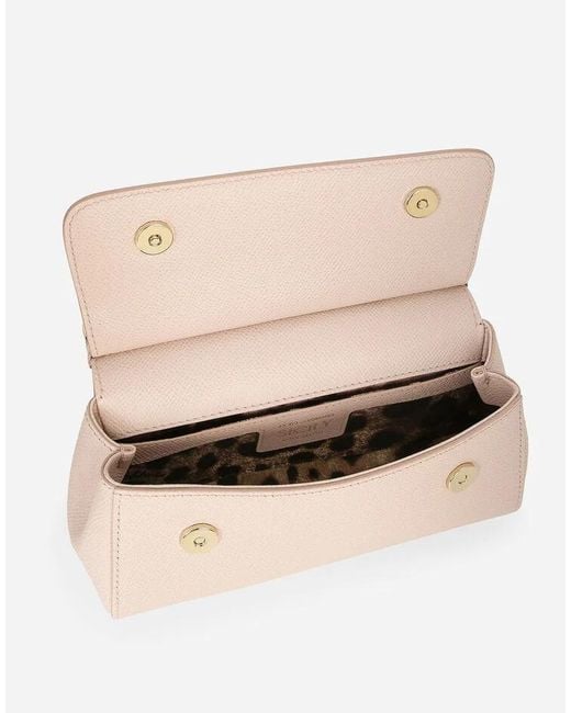 Dolce & Gabbana Pink Small Sicily Leather Tote Bag