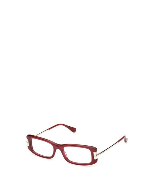 Max Mara White Rectangular Frame Glasses