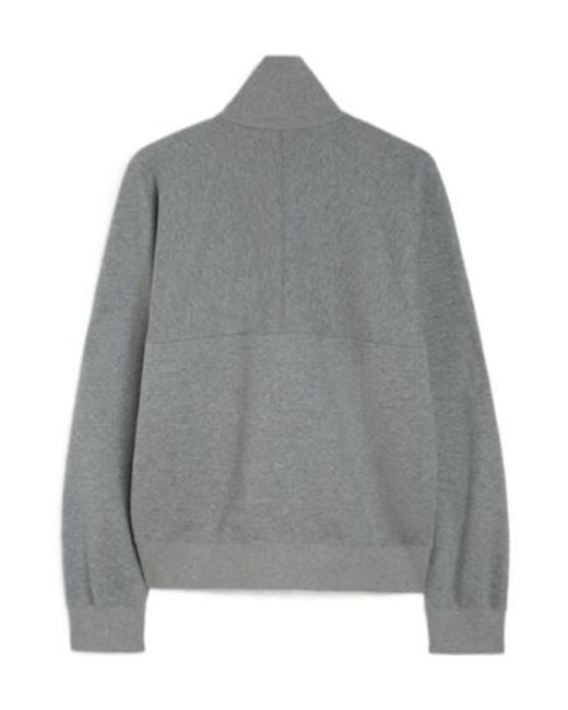 Jil Sander Gray Cotton Terry High-Neck Sweatshirt for men