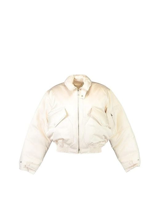 Victoria Beckham Natural Padded Bomber Jacket