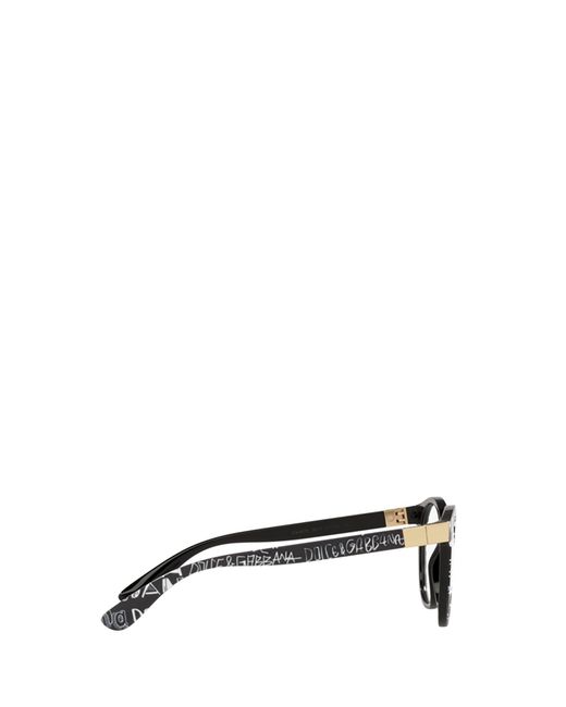 Dolce & Gabbana White Monogram Round-Frame Sunglasses