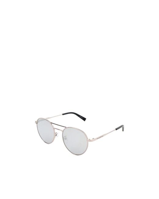 Zegna White Aviator Frame Sunglasses for men