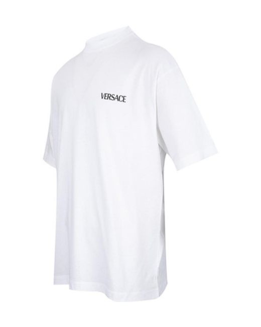 Versace White Logo Round-Neck T-Shirt for men