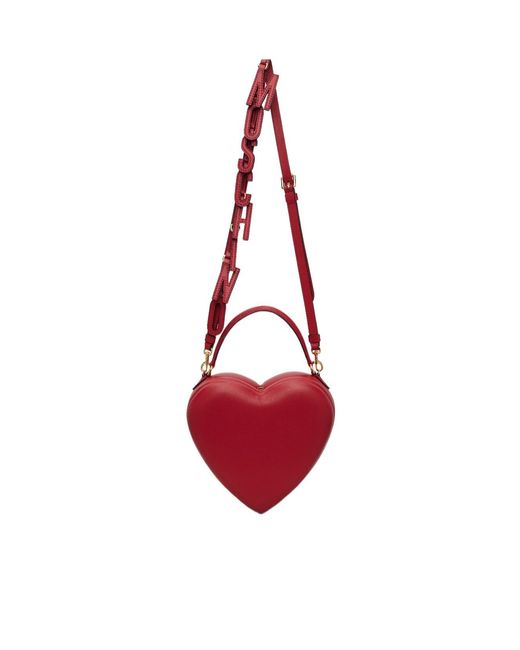 Moschino Red Love Me Heart-Shaped Shoulder Bag