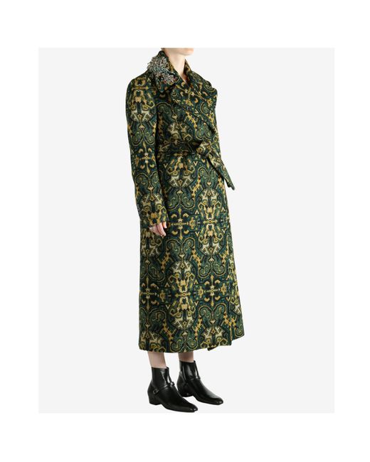 Dries Van Noten Green Rafaella Embellished Coat