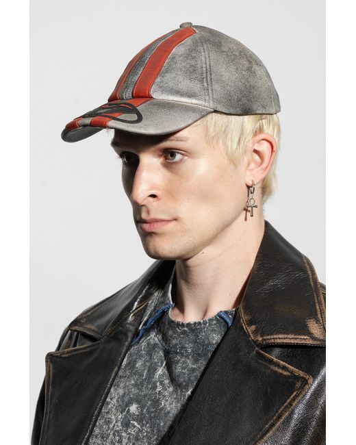DIESEL Red C-Olav Curved Peak Baseball Cap for men