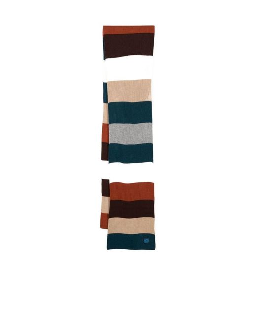 Maison Kitsuné White Preppy Striped Scarf