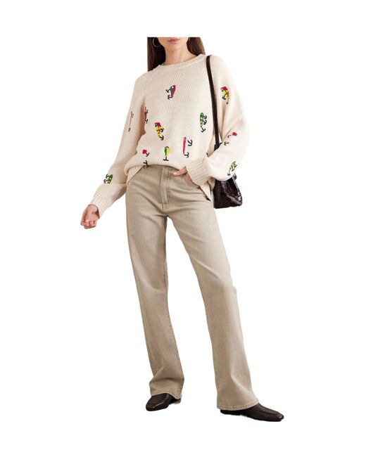 Mother Natural Embroidered Cotton Sweater