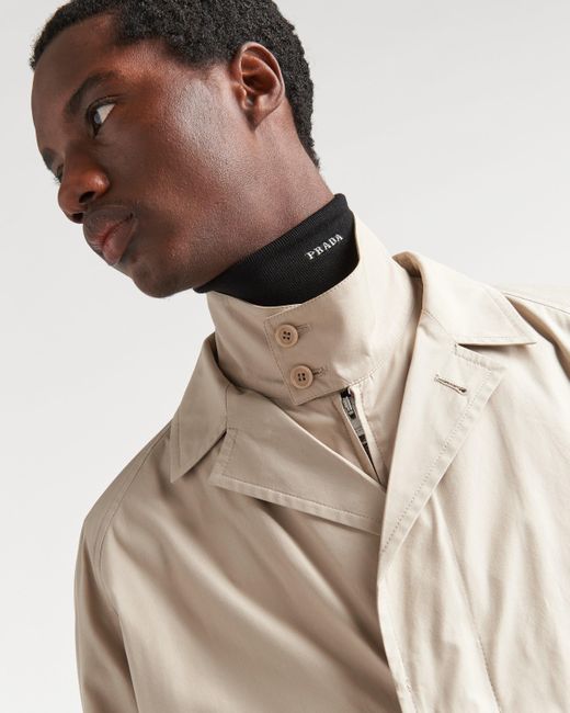 Prada Natural Cotton-Blend Overcoat for men