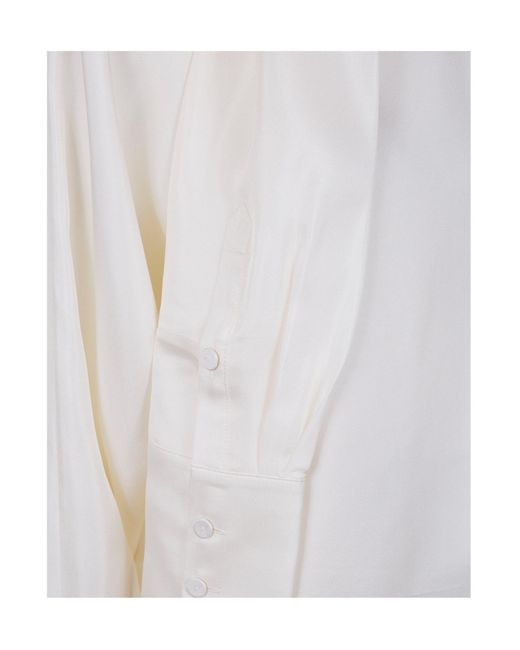 Rohe White Silk Scarf Blouse
