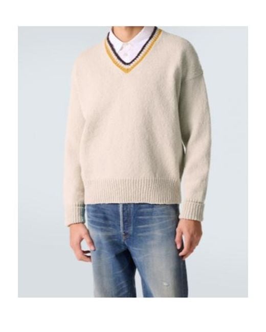 Visvim White V-Neck Knitwear for men