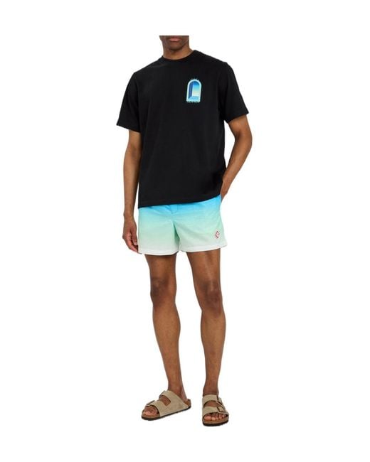 Casablanca Blue Gradient Color Swim Trunks for men