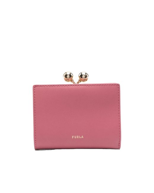 Furla Pink Dots Small Compact Wallet