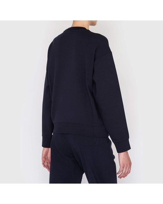 Emporio Armani Blue Round Collar Long Sleeve Sweater