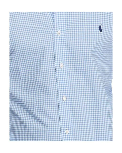 Polo Ralph Lauren Blue Pony Embroidered Buttoned Shirt for men