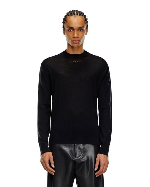 DIESEL Black K-Garth Oval D Logo Knitted Jumper for men