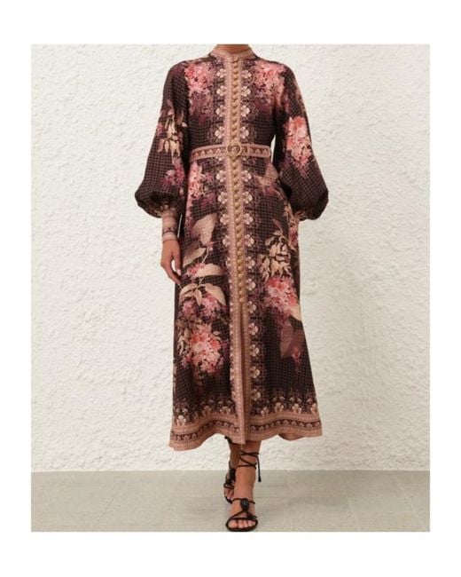 Zimmermann Multicolor Illuminate Buttoned Midi Dress