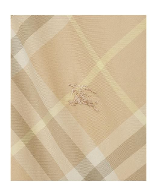 Burberry Natural Checkered Straight Hem Button-Down Shirt for men