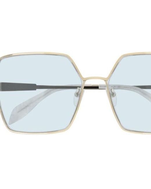 McQueen White Logo Sunglasses