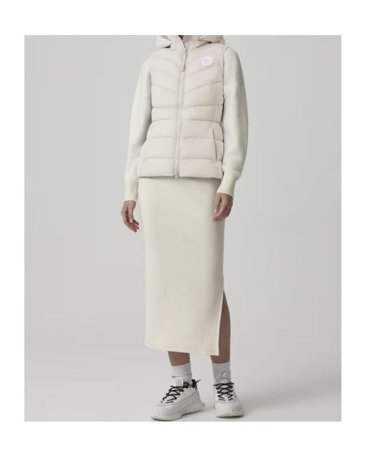 Canada Goose White Clair Zip-Up Down Gilet