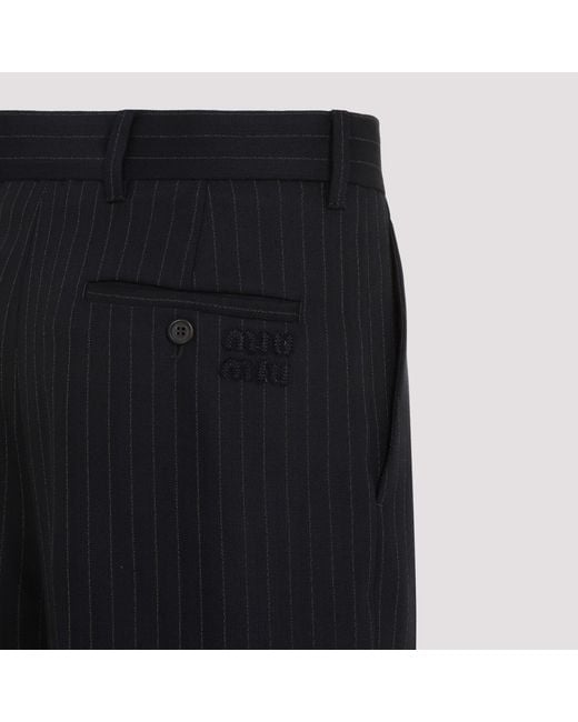 Miu Miu Black Pinstriped Pants