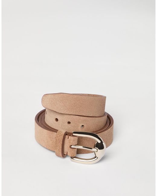 Brunello Cucinelli White Keeper Loop Leather Belt for men
