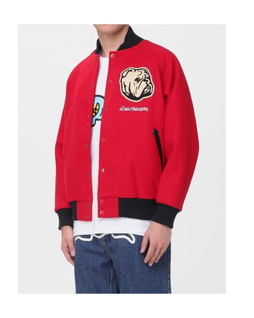 ICECREAM Red Long-Sleeved Casual Jacket for men