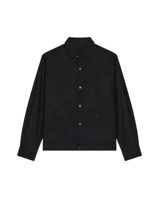 Givenchy Black 4G Detailed Long-Sleeved Shirt for men