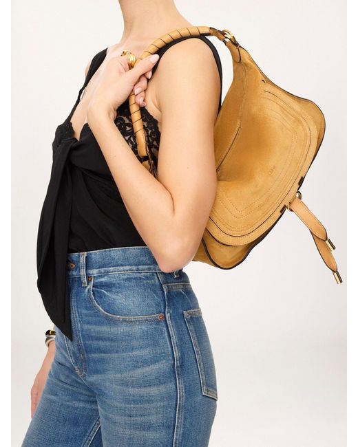 Chloé Brown Chloé Marcie Small Flap Shoulder Bag