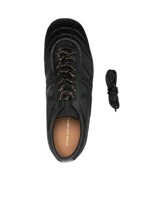 Dries Van Noten Black Quilted Low-Top Sneakers for men