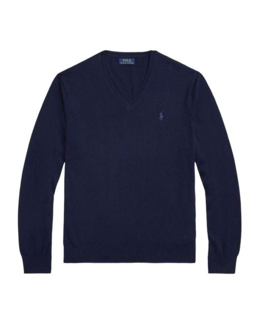 Polo Ralph Lauren Blue Logo-Embroidered Sweater for men