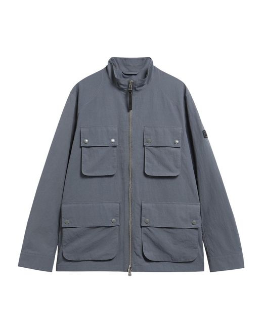 Barbour Blue Stand Collar Cargo Jacket for men
