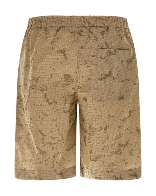 Herno Natural Laminar Oversized Camouflage Bermuda Shorts for men