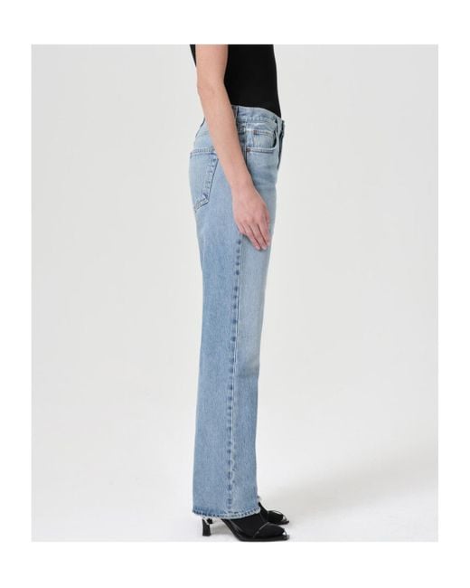 Agolde Blue Kelly High-Rise Straight Leg Jeans