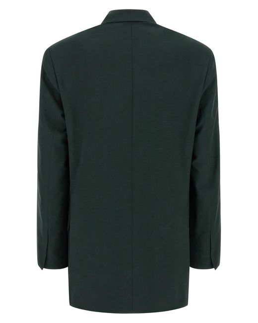 Dries Van Noten Green Basti Single-Breasted Blazer