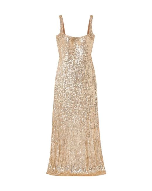 Jenny Packham Natural Sequined Tulle Gown