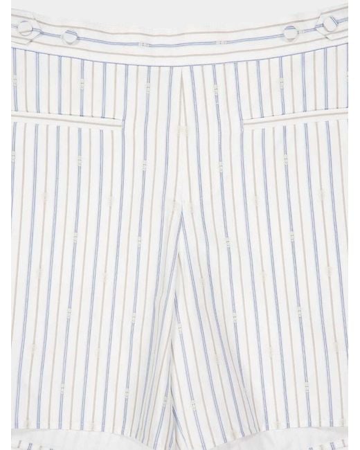 McQueen White Striped Pyjama Shorts for men