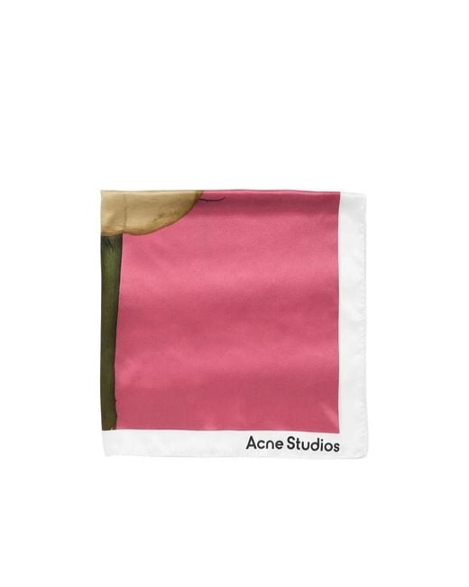 Acne Pink Square Silk Scarf