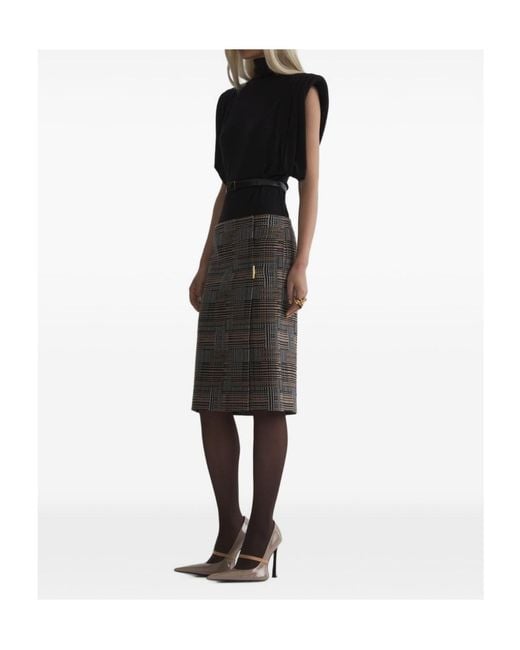 Mugler Black Jersey Frame Top