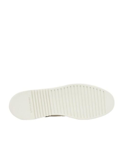 Emporio Armani White Panelled Low-Top Sneakers for men
