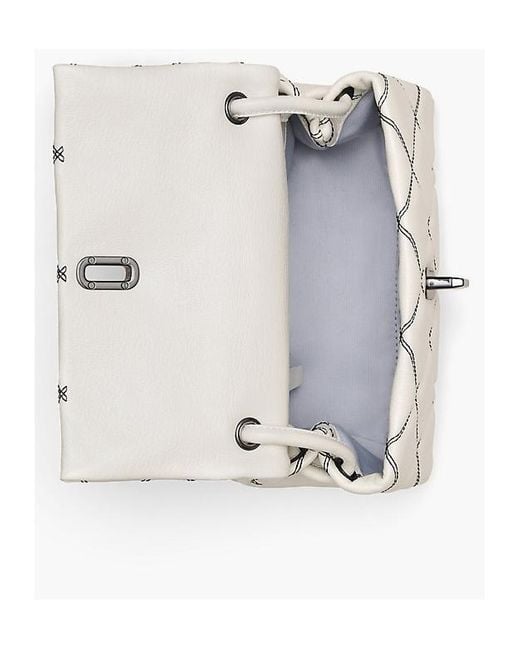 Marc Jacobs White The Mini Dual Quilted Shoulder Bag