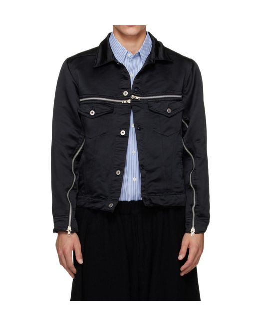 Comme des Garçons Black Zip-Detail Button-Up Jacket for men