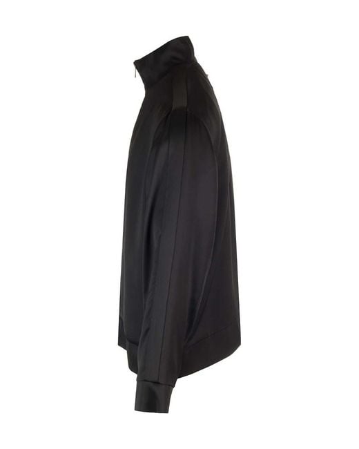 Valentino Black Zip-Up High Neck Jacket for men