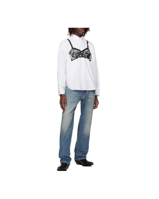 VAQUERA White Bra-Print Button-Down Shirt