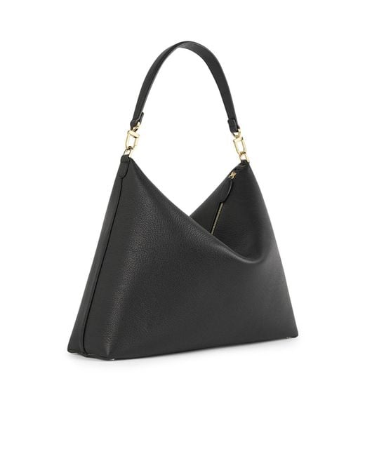 Totême Black Medium-Sized Leather Bevel Bag