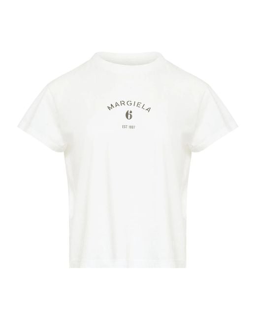 MM6 by Maison Margiela White Signature Jersey T-Shirt